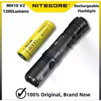 ราคา Nitecore MH10 v2 ไฟฉาย LED แบบชาร์จไฟได้1200ลูเมน202ม. V6 21700แบตเตอรี่4000mAh (1732462251663459497)