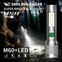 ราคา ไฟฉาย SmilingShark สว่างมาก M60 6000LM พร้อมไฟสีแดงซัง ซูมได้ ไฟฉายทรงพลัง 6 โหมด ชาร์จ Type-C SD-5422 (1732924303507359586)