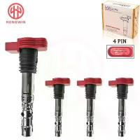 ราคา 4 ชิ้น 06C905115L 06C905115E คอยล์จุดระเบิด & สายเชื่อมต่อปลั๊กสำหรับ VW Volkswagen Jetta Passat กอล์ฟ Beetle Audi A4 B5 1.8T (1732996842089448720)