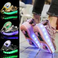 ราคา Heelys สำหรับเด็ก ระบายอากาศ ชาร์จใหม่ได้ ล้อเดียว สำหรับเด็กชายและเด็กหญิง รองเท้าส่องสว่าง ล้อคู่ รองเท้าสเก็ต โรลเลอร์สเกต เหมาะสำหรับนักเรียน รองเท้าโรลเลอร์ (1732257782874867687)
