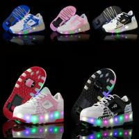 ราคา รองเท้าผ้าใบนักเรียน B76 สำหรับเด็ก มีส้นและล้อคู่ พร้อมลูกกลิ้ง LED กระพริบ เหมาะสำหรับนักเรียนชั้นประถมศึกษาและมัธยมศึกษา รองเท้าสเก็ต (1731009880680401841)