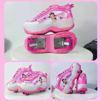 ราคา [COD] รองเท้าสเก็ต รองเท้าสเก็ต4ล้อ รองเท้าพับได้ (1732614084655678919)