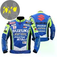 ราคา ชุดปั่นจักรยาน SUZUKI เหมาะสำหรับทุกฤดูกาล ชุดแข่งมอเตอร์ไซค์ กันลมและกันตก เสื้อผ้าลายอัศวิน เสื้อแจ็คเก็ตมอเตอร์ไซค์ พร้อมซับในกันลมและกันน้ำแบบบูรณาการ อุปกรณ์ป้องกัน (1730348181652081175)