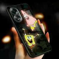 ราคา เคสโทรศัพท์แบบใช้มือถือ, สำหรับ OPPO A55 A58 A53S A17K, กระจกนิรภัยแบบแข็ง, ฝาครอบ Spongebob น่ารักการ์ตูนแฟชั่น, อุปกรณ์ป้องกัน (1731278473025849633)