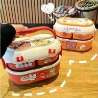 ราคา [TK ขายร้อน] กล่องข้าว ปิ่นโต 2 ชั้น เข้ ไมโครเวฟได้ แถมช้อนและส้อม (1731943273251113323)