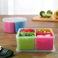 ราคา FFFMIH คลังสินค้า กล่องใส่อาหารแบ่ง 4 ช่อง กล่องข้าว กล่องถนอมอาหาร Keyway (1732341689939560190)