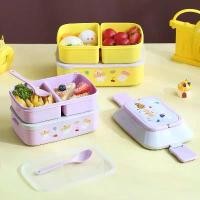 ราคา [พร้อมส่ง] ปิ่นโต 2 ชั้น กล่องอาหารกลางวัน สไตล์ญี่ปุ่น Food grade materal ไมโครเวฟ แบบสองชั้น เบนโตะ แบบพกพา โรงเรียน กล่องข้าว พนักงานออฟฟิศ ปิกนิก (1732560812932040387)