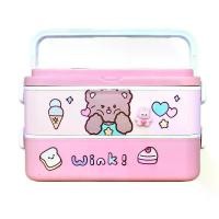 ราคา กล่องข้าว/ปิ่นโต KL 2 ชั้น มีฝาปิด สไตล์ญี่ปุ่น แถมสติ๊กเกอร์พร้อมเรซิ่นการ์ตูน (1731545432196024427)