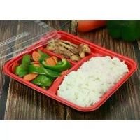 ราคา กล่องเบนโตะ ชุด 10 ชิ้น มีฝาพลาสติก 3 ช่อง ใช้แล้วทิ้งและแช่เย็นและไมโครเวฟปลอดภัย (1732296013490521677)