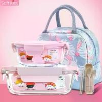 ราคา Softkiss กล่องใส่อาหาร กล่องเก็บอาหาร พร้อมกระเป๋า เข้าไมโครเวฟได้ ชุดกล่องข้าวใส่อาหาร กล่องข้าวพกพา กล่องอาหารกลางวัน (1732121773155648829)