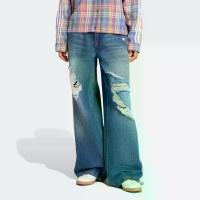ราคา adidas Lifestyle ADIDAS ORIGINALS LOOSE DENIM DESTRESSED Pants Women Blue KE3300 (1731952996194027283)