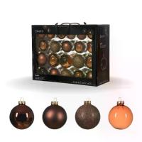 ราคา เซ็ตลูกบอลคริสต์มาส 42 ลูก/กล่อง Espresso - Christmas Bauble Glass Set | Ø 5/6/7 cm. (1732961165522601755)