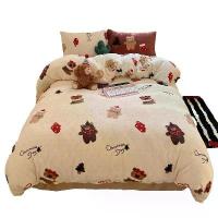 ราคา Christmas Tree Winter Four-Piece Set Thickened Milk Velvet Quilt Cover Christmas Cartoon Coral Fleece Warm Bed Sheet Three-Piece Set (1733399607113909423)