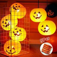 ราคา Halloween pumpkin balloons with lights ลูกโป่งฟักทองฮาโลวีนมีไฟ 5ลูก ลูกโป่งไฟ สินค้าตกแต่งฮาโลวีน (1733022313570993221)