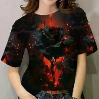 ราคา เสื้อยืด Songkran อินเทรนด์ ดีไซน์ดอกกุหลาบสีดำ แขนสั้น โอเวอร์ไซส์ ลายดอกไม้ ลำลอง เสื้อรัก เสื้อแฟชั่น ใหม่ในปี 2568 (1731984602957056341)