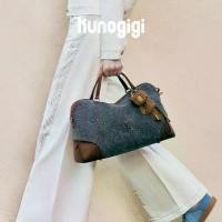 ราคา Kunogigi/Playball Soft Boston Bag (Large)ผ้ายีนส์ กระเป๋าสะพายข้างสีชมพู (1733107860156351883)