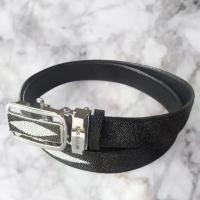 ราคา Genuine stingray leather belt with 3 pearls, auto-lock buckle, size 1.3". (1733233679386117383)