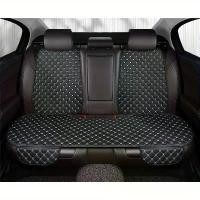 ราคา 3pcs New Comfortable Napa PU Leather Four Seasons Car Seat Cushion with Star Embroidery Rear Long Seat Belt Backrest Anti-slip Universal Seat Pad (1733382309649810720)
