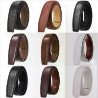 ราคา Belt Strap For Men 3.4CM Men's Cow Leather Belt Strap Male Jeans Pants Waistband Automatic Buckle Belts Strap for Men Man 110-130cm(only Strap No Buckle) (1733065616995878073)