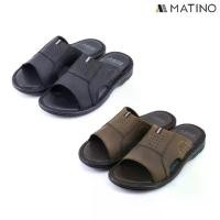 ราคา [COD] MATINO PLAY รองเท้าแตะชายหนังแท้ รุ่น MC/T 52061 - BLACK/BROWN (1733321710425376738)