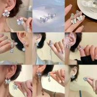 ราคา 2026 Best-Selling Set Unique Design Blue Butterfly Pearl Earrings in the Shape of a Five-Pointed Star Clip-On Earrings for Women (1733372189454731073)