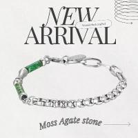 ราคา สร้อยข้อมือหิน รุ่น Moss agate stone bracelet มอสอาเกต คําแนะนําผลิตภัณฑ์ใหม่ของเดือนนี้ (1732760592676390404)