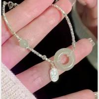 ราคา Fashionable Elegant Lightweight Hetian Jade Bracelet for Women Unique design, elegant and lightweight Exquisite silver pieces Valentine's Day gift (1733078612626933043)