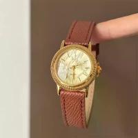 ราคา IEKE นาฬิกาควอทซ์ผู้หญิง ทรงกลม สีทอง สายหนังสีน้ำตาล ดีไซน์คลาสสิก สำหรับผู้หญิง guess แท้ 100 เกาหลี ควอตซ์ ขายดี opk watch ร้าน เครื่องประดับ ขอนแก่น italian charm bracel (1733148815632270843)