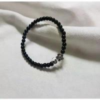 ราคา ❖Onyx stone bracelet กำไลหินนำโชค นิลดำ ป้องกันสิ่งชั่วร้าย จี้ดอกไม้เงินแท้ 92.5 Silver Flower♣ (1733359107836576790)