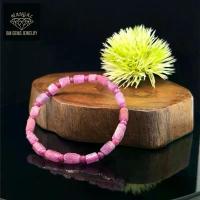 ราคา Natural Ruby Beaded Bracelet. Handmade Raw Ruby crystal and faceted Ruby Natural stones no treatments of any aliments. (1733322976993183234)
