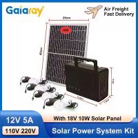 ราคา [COD] Portable Solar Power Generator Kit 110V 220V Power Station 12V Solar Power System With 18V 10W Solar Panel 4 LED Bulbs Camping (1733097878554183235)