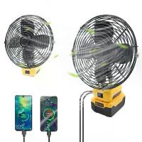 ราคา [COD] Outdoor Camping Electric Fan Floor Fan Household Desktop Table Fan For DeWalt 18V 20V Li-ion Battery DCB203 DCB204 DCB205 (1733188167991002788)
