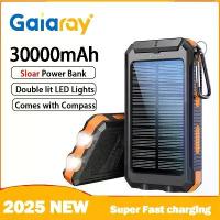ราคา [COD] Gaiaray 30000mAh Solar Power Bank Dual USB Travel Large Capacity LED Lighting Outdoor Waterproof Power Bank Camping Spare Power (1733097845713438275)