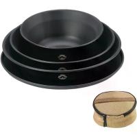 ราคา Campingmoon Camping Plates Stainless Steel Camping Dishes Bowls and Plates 4psc Set with Storage Bag Black (1733052182524233312)
