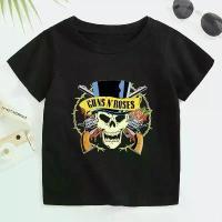ราคา [COD] Rock Printed Vests Waistcoats Band Gun N Roses Children's Tshirt Boys Girls Kpop Music Short Sleeve Tops Kids Casual Clothes (1733111662214284924)