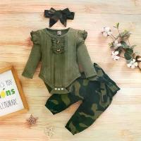 ราคา [COD] Camouflage Baby Clothes for Baby Girls 3Piece Outfit Knitted Sets for Baby Long Sleeve Toddler Autumn Clothing with Headband (1733175203978511665)