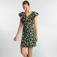 ราคา [พร้อมส่ง] ESP เดรสพิมพ์ลายดอกไม้ ผู้หญิง สีดำ | Floral Print Dress with Ruffle Detail | 06161 (1732843403060151958)