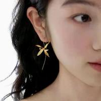ราคา Konggu Orchid New Chinese Style Gold Earrings Artistic Niche National Style Orchid Earrings Forest Style Ins Style for Women (1733360440591942954)