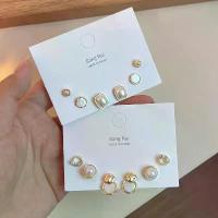 ราคา Elegant Versatile Simple Cat's Eye Stone Design Set Earrings Pearl Niche Earrings High-end Exquisite Ear Jewelry for Women (1733373671376914409)
