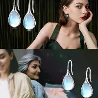 ราคา Elegant Teardrop Moonstone Earrings, S925 Sterling Silver, Hypoallergenic, Perfect Gift for Daily Wear, White Golden Plated - 2.4g (1733256799649040115)