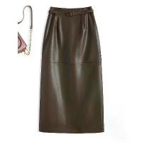 ราคา High Waist Elegant Fashion Women's Leather Skirt Autumn New One-Step Skirt Bodycon Midi Skirt (1733293934113097693)