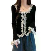 ราคา Plus Size Lace Knit Top Women Long Sleeve Slim Fit Full Body Trim Summer New Style Base Shirt Comfort Fashion (1733448842802463781)