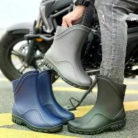 ราคา Outdoor Fashion Mid-Calf Rain Boots Kitchen New Men's Wear-Resistant Waterproof Warm Non-Slip Rubber Shoes Fishing Rain Boots Water Shoes joshua jones boots liam oh jack cameron (1733256703346771755)