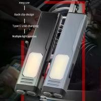 ราคา Red Blue Warming Light Edc Flashlight Torch Back Clip Portable Flashlight 4modes Magnet Type-c Rechargeable Led Flashlight Fishing (1733433542291130266)