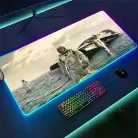 ราคา [COD] Interstellar science fiction Mouse Pad Office PC Home RGB LED Light Non-Slip Desk-Mat USB Large Game Rubber Base Waterproof (1733146293434549726)