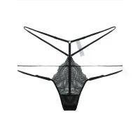 ราคา 2025 Gift for Girlfriend Mulberry Silk Sexy Thong Women's Underwear Autumn Winter Mood Hollow Low Waist Panties Thin Strap Lace Underwear (1733311085221610771)