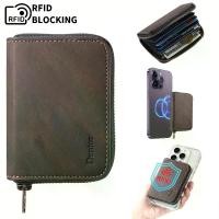 ราคา MMOMUT RFID Blocking Zipper Wallet with Multiple Card Slots | Faux Leather | Strong Magnetic Phone Accessories | Security ID and Credit Card Holder | Fashionable Brown Design | P (1733405324799411737)