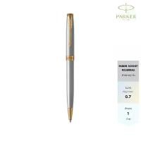 ราคา Parker Sonnet Stainless Steel With Gold Trim Ballpoint Pen 0.7 ปากกาลูกลื่นซอนเนต17 สแตนเลส จีที 0.7 มม. (1733359972125083571)
