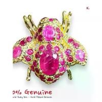 ราคา KJ1612 เข็มกลัดผึ้งทับทิมธรรมชาติ (Natural Ruby Bee – Gold Plated Brooch) (1733317604954310017)