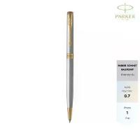 ราคา Parker Sonnet Stainless Steel With Gold Trim Slim Ballpoint Pen 0.7 ปากกาลูกลื่น 17 สลิม สแตนเลส จีที 0.7 มม. (1733359948424120243)